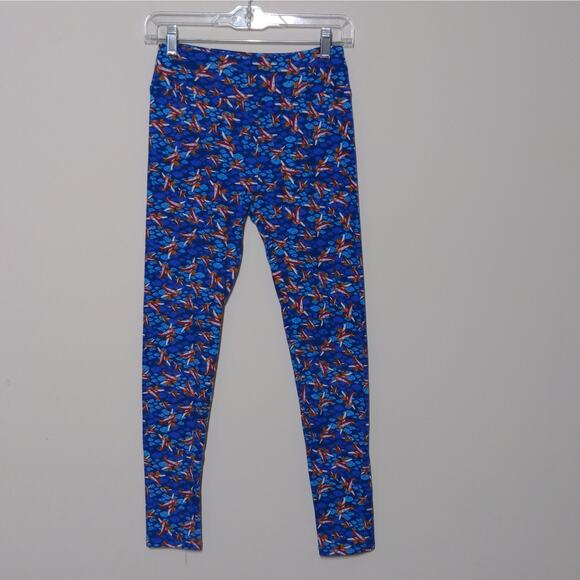 LuLaRoe Blue Cloud Airplanes Leggings Novelty One Size - Picture 8 of 8